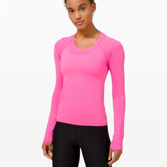 Lululemon Swiftly Tech Long Sleeve Shirt 2 Race Length Dark Prism Pink Top Sz 4 - Picture 1 of 9